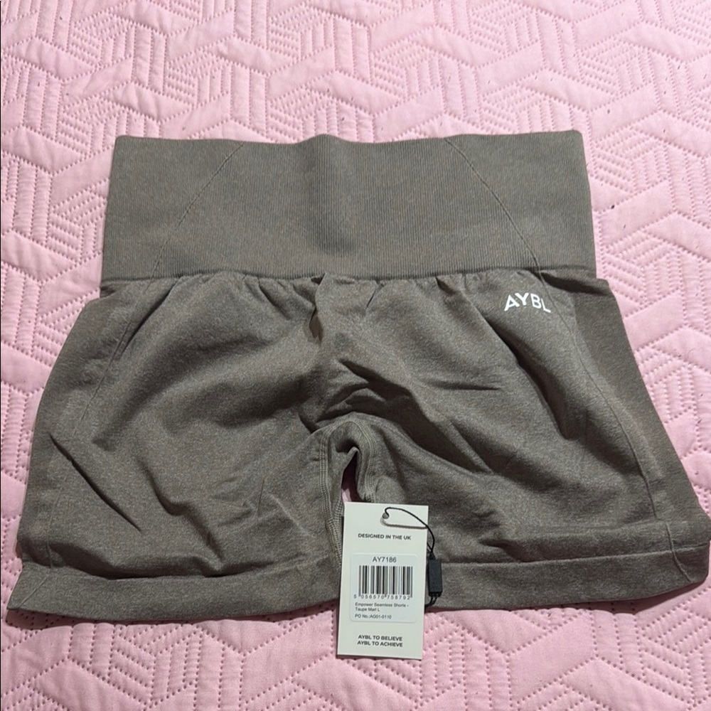 AYBL Taupe Empower Seamless High-Waisted Shorts